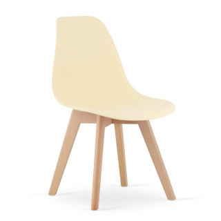 Stolička KITO - krémová / prírodné nohy x 1