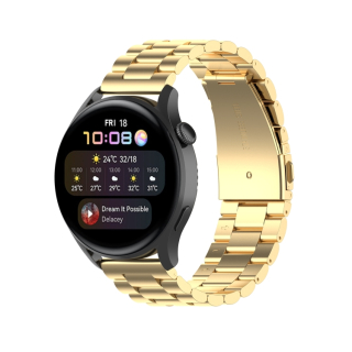 Kovový Remienok pre Huawei Watch 3 / 3 Pro - zlatý