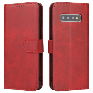 Knižkové puzdro pre Samsung Galaxy S10 - Solid červené