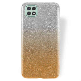 Silikónové puzdro na Samsung Galaxy A22 5G - Glitter zlato strieborné