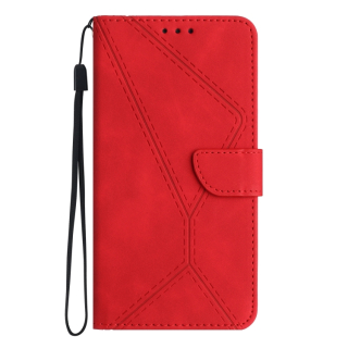 Knižkové puzdro pre Samsung Galaxy S23 5G - STITCHING červené