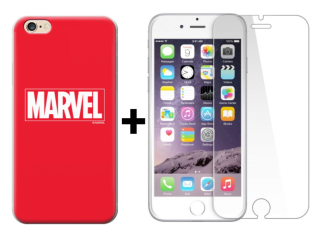 SKLO + PUZDRO 2v1 pre Apple iPhone 6 Plus, 6S Plus - MARVEL červené