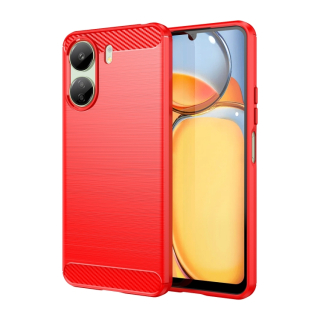 Zadný obal pre Xiaomi Redmi 13C - CARBON červený