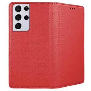 Knižkové púzdro Smart Magnet na Samsung Galaxy S21 Ultra červené