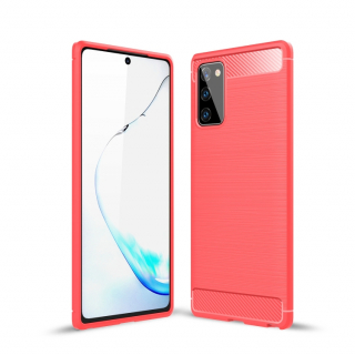 Silikónový kryt na Samsung Galaxy Note 20 - carbon červené